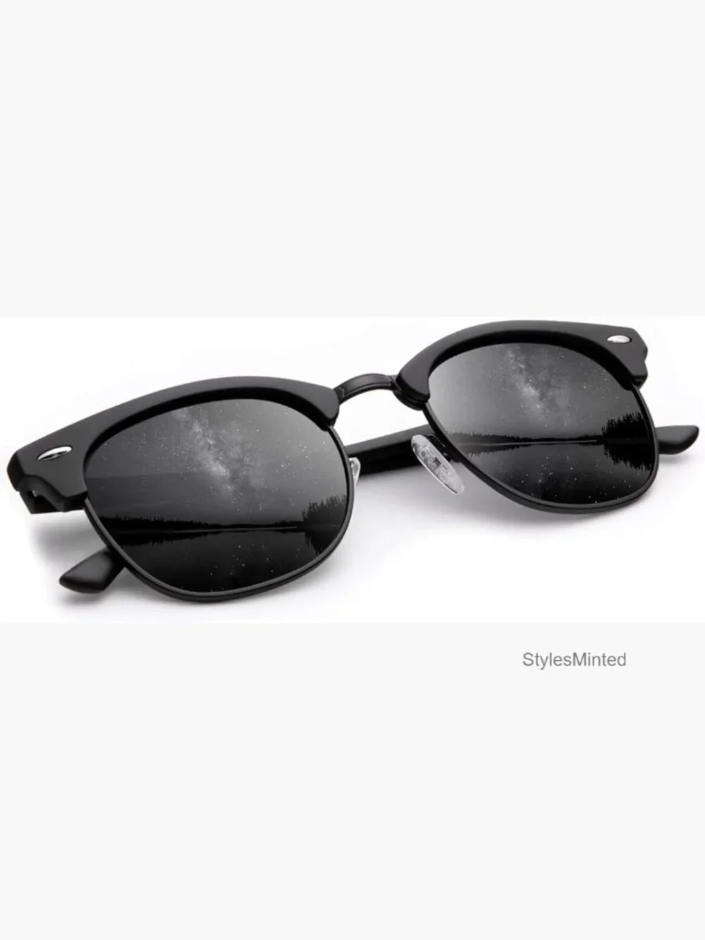 Polarized Sunglasses Semi-Rimless Retro Driving UV Blocking